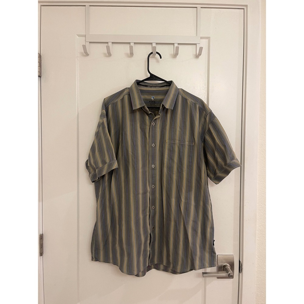 Kuhl Western Button Down Granola Men's Shirt Summer Camping Striped
